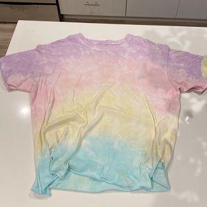 AMERICAN EAGLE PASTEL TIE DYE OVERSIZED SHORT SLEEVE TEE SHIRT